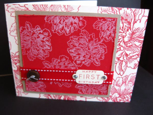 Red Flowery Birthday Card