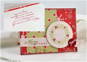 Christmas Wreath Card inside and outside