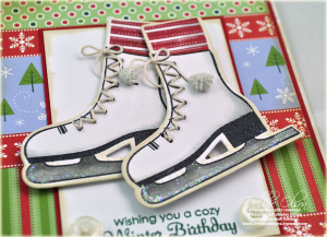 Cozy Winter Birthday Skates detail