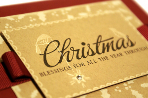Christmas Blessing Birds Card - detail