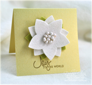 Joy to the World Poinsettia Pin on a Mini Card