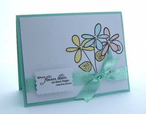 Masked Simple skinny flower card