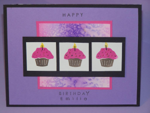 Emilia's Birthday card. Simple green tech 001