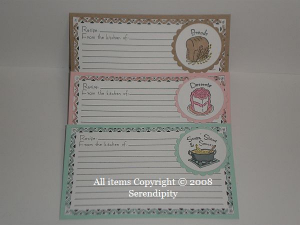Recipie Cards 4 thru 6