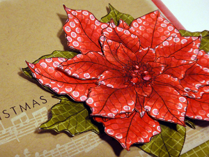 Christmas Poinsettia Card - detail
