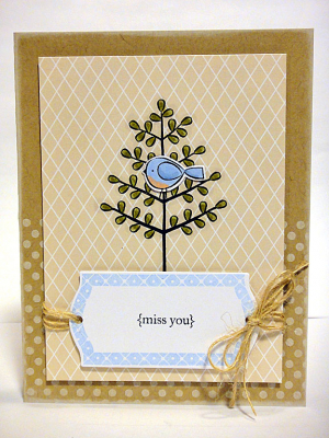 Miss You Bird Card