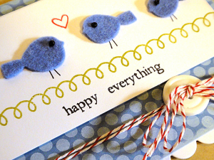 Happy Everything Birds Card - detail
