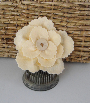 Ivory Felt Flower