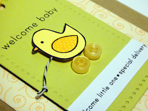 Welcome Baby Duck Card - detail