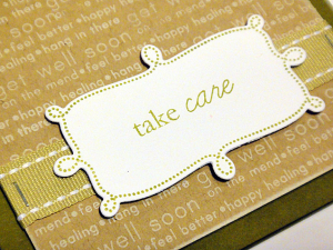Take Care & Get Well Soon Card - detail
