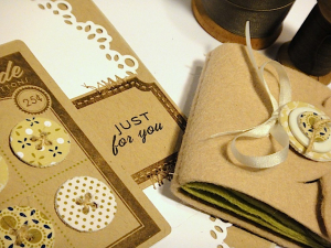 Buttoned Up Just for You Card & Needle Book - detail