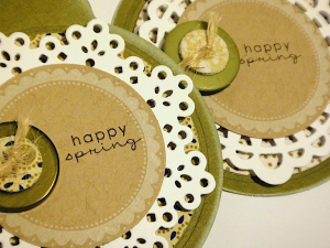 Happy Spring Tag Trio - detail