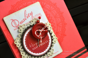 Happy Birthday Button Card detail