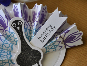 Peacock Happy Birthday Tag Detail