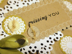 Missing You Doily Card - detail