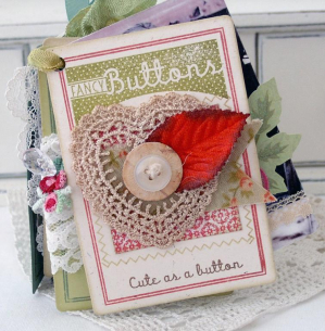 Vintage Style Button Card Mini Album