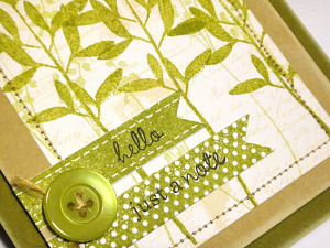 Botanical Hello Card - detail