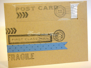 Vintage Elephant Baby Postcard - in envelope pocket