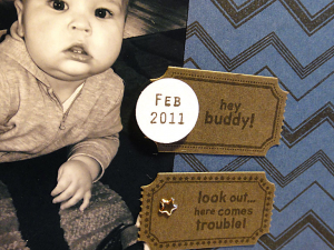 Hey Buddy Scrapbook Page - detail