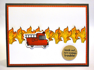 Firetruck Trouble Card