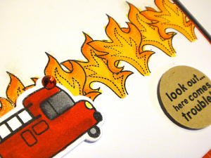 Firetruck Trouble Card - detail