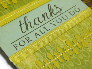 Vine Thanks Card - detail