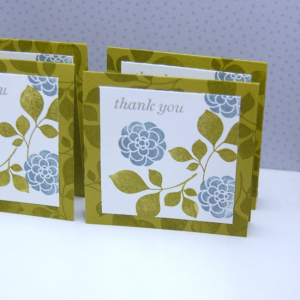 stamped floral mini cards