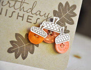 Button Acorn Birthday Wishes Detail