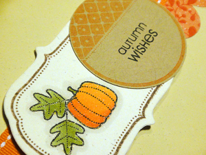 Autumn Pumpkin Wishes Card - detail