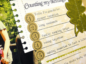 Gratitude & Blessings Scrapbook Page - detail
