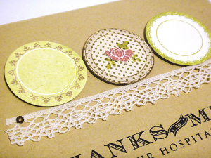 Vintage Plates Thanks Card - detail