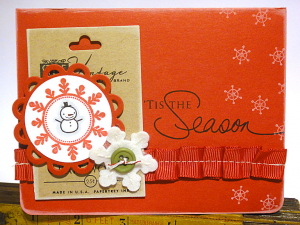 Vintage Snowman Button Card