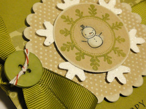 Holiday Snowman Card - detail