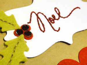 Stitched Noel Card - detail
