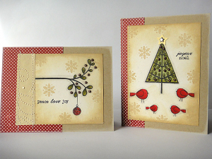 Peace Branch & Joyeux Noel Birds Cards