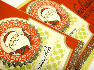 Merry Santa Card & Tag - detail