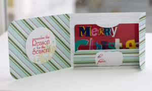 Stripe Christmas Gift Card Greetings inside