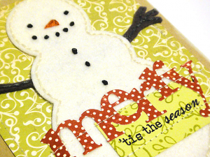 Merry Season Snowman Card - detail