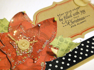 Christmas Joy Poinsettia Card - detail