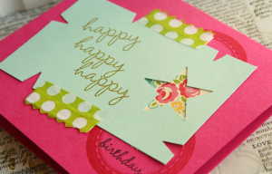 Happy Happy Birthday card - detail