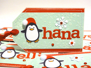 Winter Penguin 2011 Christmas Tags - detail