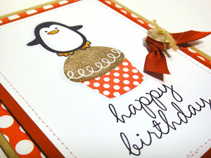 Penguin Cupcake Birthday Card - detail