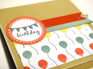 Happy Birthday Balloons Card - detail