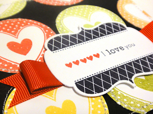 Quilted Hearts Card - detail