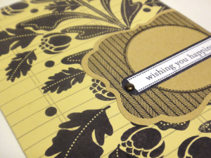 Damask Wishes Card - detail