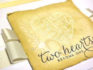 Two Hearts Card - detail