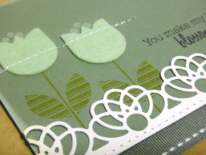 Tulip Blossoms Card - detail
