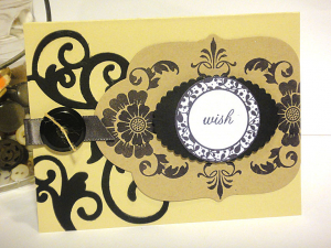 Framed Damask Wish Card