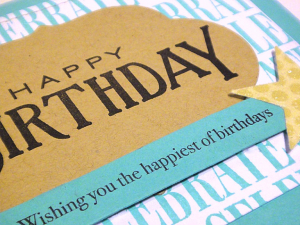Birthday Star Card - detail