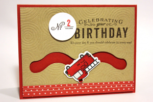 No. 2 Firetruck Birthday Card